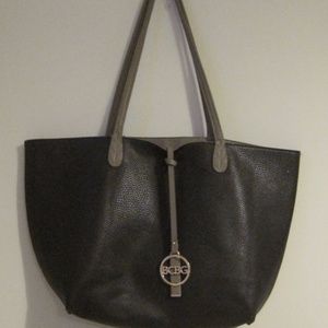 BCBG Handbag Womens Tote Shoulder Dark Grey